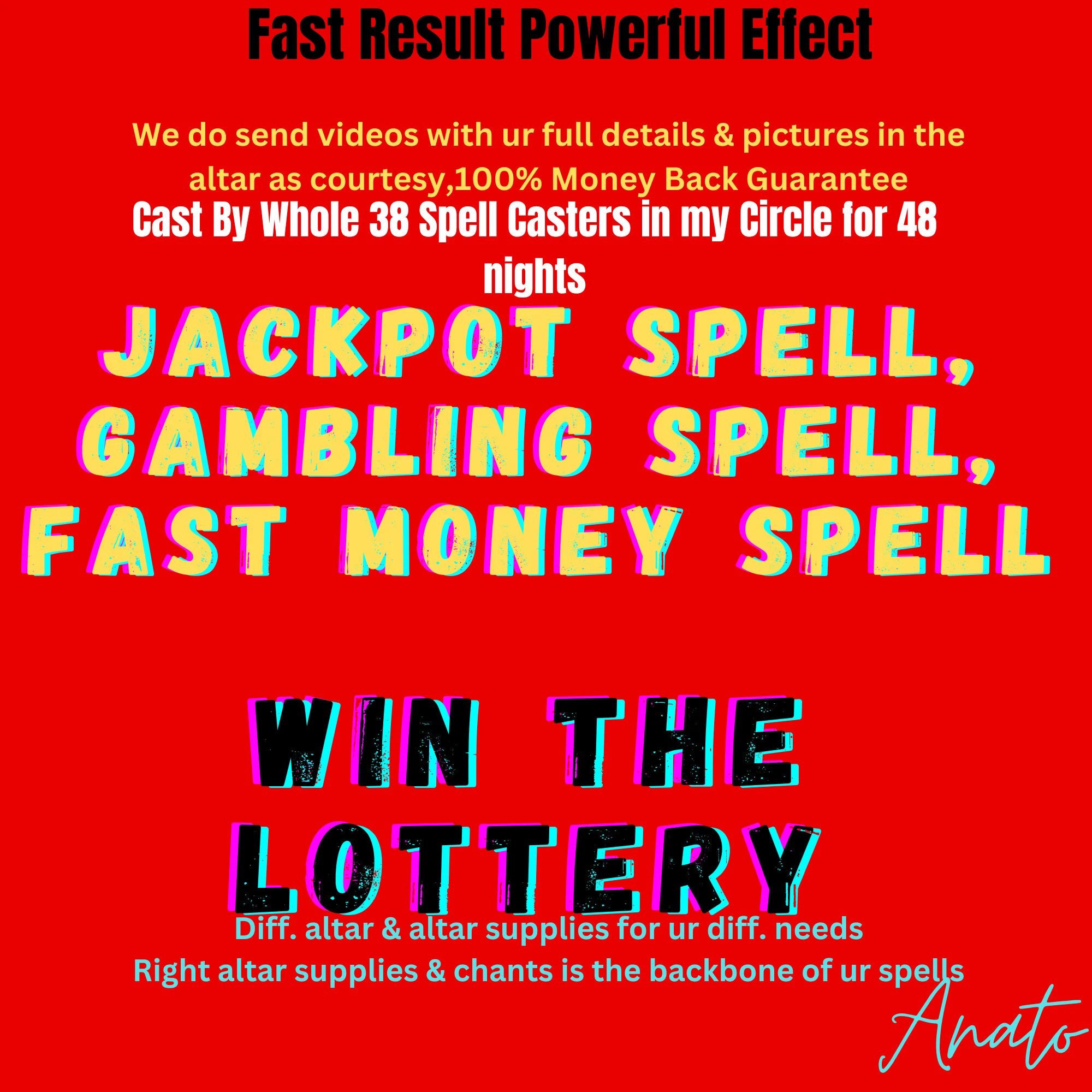  Powerball Jackpot Spell Fast Luck Spell,Finances and luck Spell - $600.00