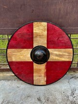 Medieval Wooden Viking Shield/Templar Sign Viking Shield Valhalla Viking Shield - £124.70 GBP