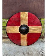 Medieval Wooden Viking Shield/Templar Sign Viking Shield Valhalla Viking... - £125.49 GBP