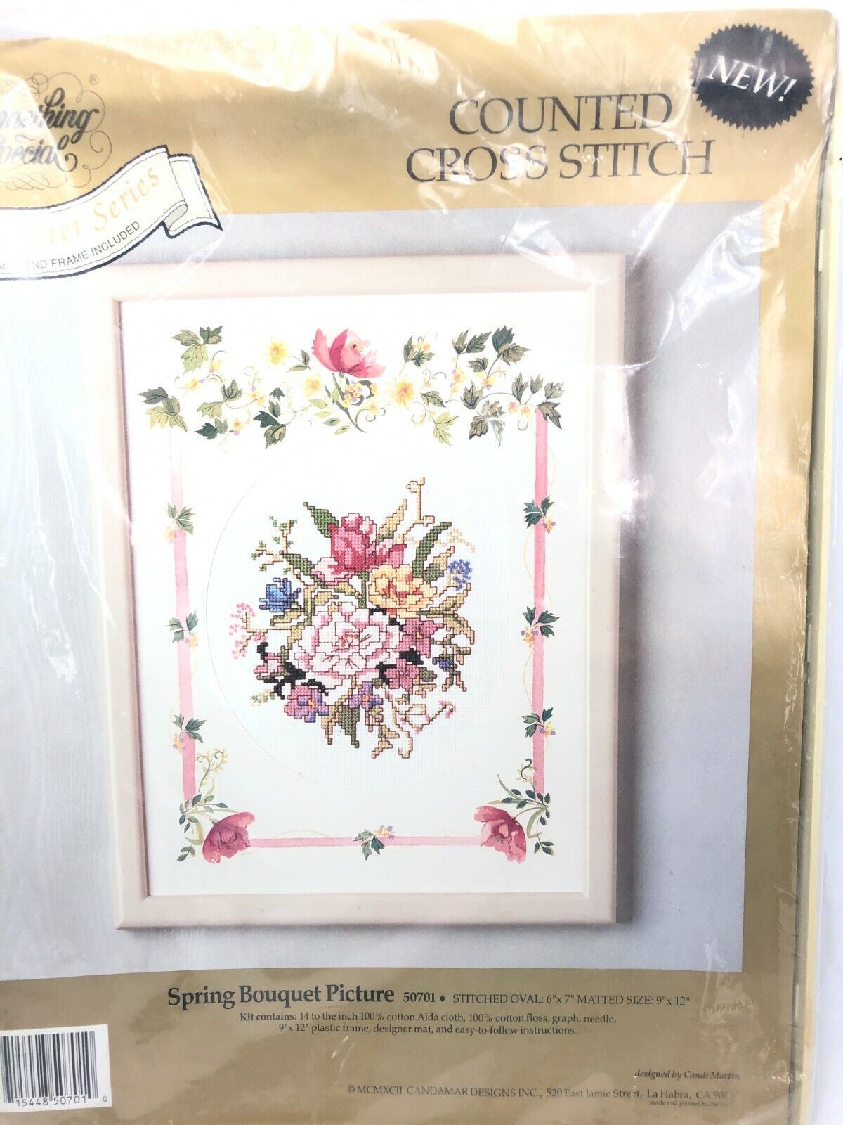Something Special Spring Bouquet Flowers Cross Stitch Kit 50701 Vtg Cottage Core - $29.11