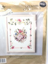 Something Special Spring Bouquet Flowers Cross Stitch Kit 50701 Vtg Cott... - $29.11