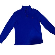 Polo Ralph Lauren Cobalt Blue Cotton Knit Quarter Zip Pullover Sweater S... - $26.81
