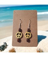 Handmade By Donovan Earrings Yellow Peace Boho Bead Dangle Artisan Beach... - £11.18 GBP