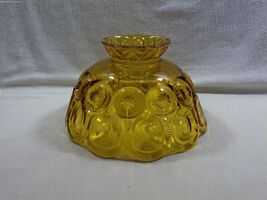 Vintage LE Smith Glass Amber Moon &amp; Stars Lamp Light Shade 10" - $107.95