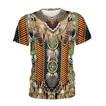 Indian Style 3D Printed T Shirts Summer Tops Short Sleeve Fashion Casual Tees 7 - £11.18 GBP