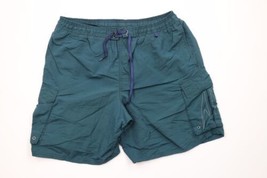 Vintage Speedo Mens XL Faded Spell Out Lined Cargo Shorts Swim Trunks Green - £31.10 GBP