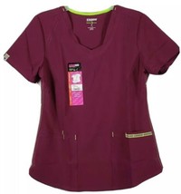 Scrubstar Women&#39;s Scrub Top Solid Active V-Neck Size Small Sweet Sangria Color  - £11.86 GBP
