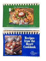 Vintage 90&#39;s The Pampered Chef Spiral Cookbooks Set of 2 Heart Home Cookbook - £4.79 GBP