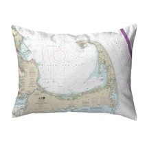 Betsy Drake Cape Cod Bay, MA Nautical Map Noncorded Indoor Outdoor Pillow 16x20 - £42.63 GBP