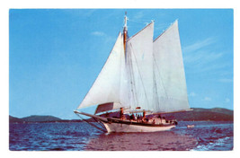 Windjammer Cruising Next To The Maine&#39;s Coast Line Color Postcard ME - £9.93 GBP