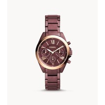 NEW WITH BOX FOSSIL Modern Courier Womens Chronograph Watch, Red Rose Gold - $89.99