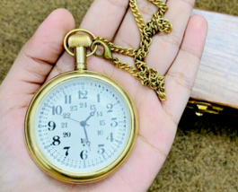 American Elgin Look Pocket Watch Collectible Antique 2&quot; Brass Pocket Watch - £26.35 GBP