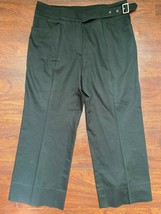 Burberry Golf Black Cotton Flat Front Cropped Capri Golfing Pants 31x22 ... - $69.99