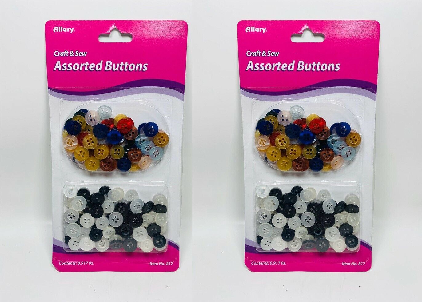 Lotto Di 2 allary Craft &amp; No Sew Assortiti Bottoni, 175 Pezzi / Lotto - $7.90