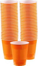 Amscan Big Party Pack Plastic Cups, 50 Count (Pack of 1), Orange Peel - £19.23 GBP