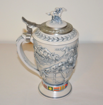 Vintage 1992 Avon “Winners Circle” Ceramic Stein w/ Pewter Lid 36 ounces - £23.53 GBP