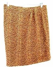 Jessica Lauren Leopard Print Skirt 100% Silk Cheetah Animal Print Skirt Sz M - £25.17 GBP