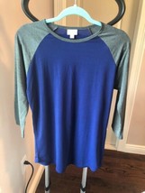  LULAROE Baseball T-Shirt Blue &amp; Gray SZ M NWOT - $19.80