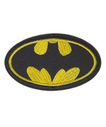 BATMAN IRON ON PATCH 2.9&quot; Yellow Black Superhero Bat-Signal Embroidered ... - €2,53 EUR