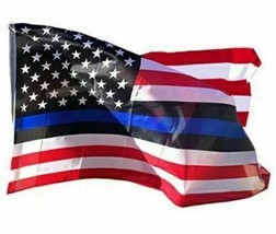 Thin Blue Line Usa Flag From Texas 3X5 Ft Support Police Back The Blue Nylon - £14.30 GBP