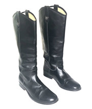 Frye Womens Size 7.5 Melissa 15&quot; Inch Pull On Black Leather Boots 77167 - $39.19