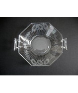 Clear Etched Glass Double Handle Octagonal-Shaped Candy Serving Dish Bowl - €10,49 EUR