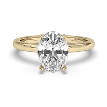 2CT Oval Cut Solitaire F-G Color with VS/ SI Clarity Lab-Grown Diamond Ring. - £1,840.37 GBP