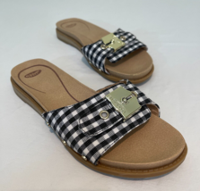 Dr Scholls Originalist Signature Adjustable Plaid Women Sandal 7.5M Shoes Buckle - £34.16 GBP