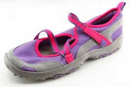Lands&#39; End Youth Girls Shoes Size 5 M Purple Mary Jane Fabric - $21.56
