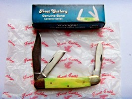 FROST CUTLERY  WRANGLER POCKETKNIFE 4&quot; BONE  COLLECTOR SERIES   NICE - $18.76