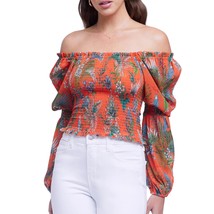 L&#39;agence Cece Top In Orange Multi Parrot - £108.21 GBP