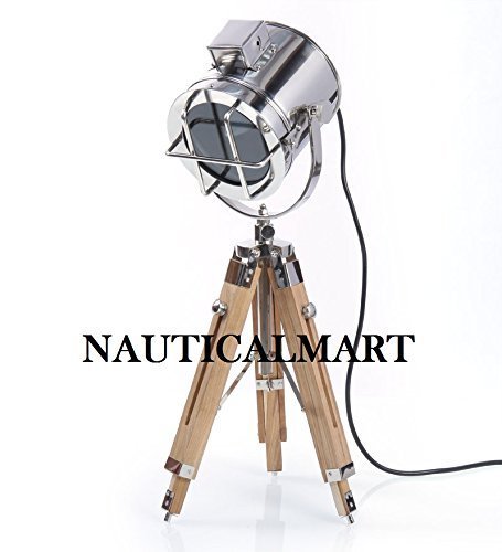 Primary image for Nickel Finish Tripod Table Lamp Home Decor