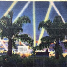 Hollywood California Movie World Premier Night Postcard Linen Vintage 40s - £13.42 GBP