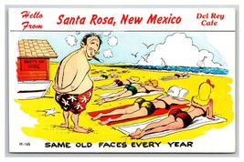 Comic Greeting Del Rey Cafe Santa Rosa Las Vegas NM UNP Chrome Postcard Y16 - £4.45 GBP