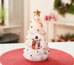 Illuminated Wax Tree with Interior Rotating Scene by Valerie in Snowman - £30.71 GBP