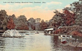 Cleveland Ohio ~ Brookside Park-Lake-Boat Landing-Fountain ~ 1910s Cartolina - £6.19 GBP