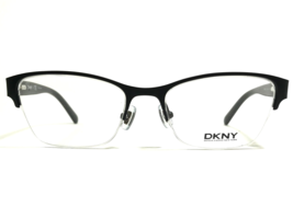 DKNY Eyeglasses Frames DY5653 1226 Black White Logos Cat Eye Half Rim 51-17-135 - £44.66 GBP