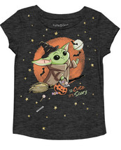 Star Wars Jumping Beans S/S Girl&#39;s Halloween Grogu Child Yoda Tee Shirt ... - $12.86