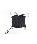 Vtg 90s Rockabilly Goth Gothic Womens XL Ruffled Satin Jacquard Brocade ... - $81.17 CAD
