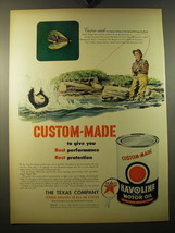 1950 Texaco Havoline Motor Oil Ad - Custom-made for salmon fishing - $18.49