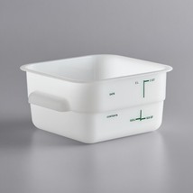 Vigor 2 Qt. White Square Polyethylene Food Storage Container w/Green Gra... - £49.92 GBP