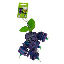 A &amp; E Happy Beaks hanging wooden Bird parrot Toy 8&quot; small purple grapes squares - £3.17 GBP