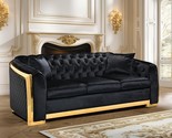 89 Inch Velvet , Black Velvet Couch For Living Room, 3 Seater Tufted Cou... - $1,667.99
