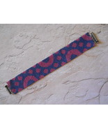 Bracelet: Pink &amp; Blue &quot;Circles &amp; Dots&quot;, Peyote Stitch, Tube Clasp - $39.00