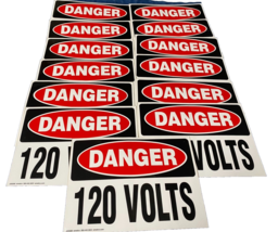 QTY 13 OSHA Laminated Plastic Label Sticker Danger 120 Volts Decal 7&quot; x ... - £22.95 GBP