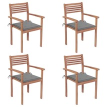  Garden Chair Set of 4 Teak Solid Teak Wood Standard Stackable - $8,112.38 MXN