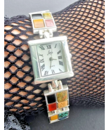 ARIA OIT 925 STERLING SILVER MULTI GEMSTONE WRIST WATCHES RUNNING GOOD  ... - $2,689.19 MXN