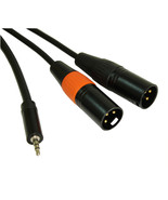 3Ft Premium 3.5Mm Trs Stereo Male To 2 Xlrinch Male Stereo Breakout Cable - £18.89 GBP