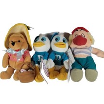 Disney Beanie Plush Lot Of 4 Winnie The Pooh Smee And 2 Dewie Ducks Miniature  - £9.58 GBP