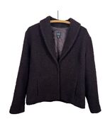 EILEEN FISHER Textured Boiled Wool Blend Shawl Collar Jacket Brown Size L - $54.00
